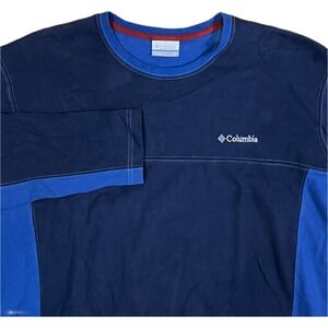 Columbia Sportswear 2 Toned Blue Long Sleeve Crew Pullover‎ Y2K Mens Size XL